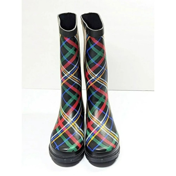 Sugar Raffle 4 Women's Waterproof Tall Rain Boots Plaid Size 9 M (MSRP $70) - Picture 4 of 8